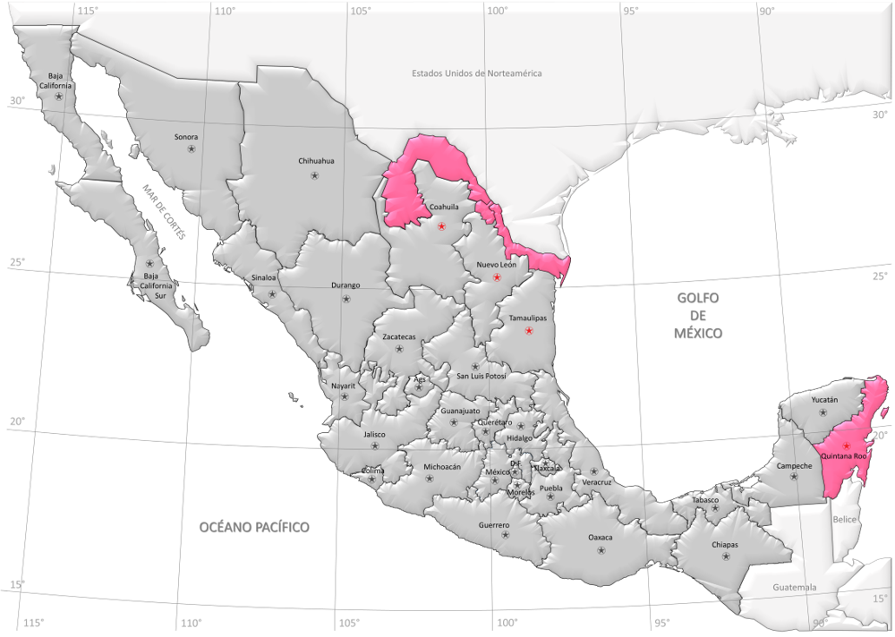 mapa de zona horaria del estado de estados unidos